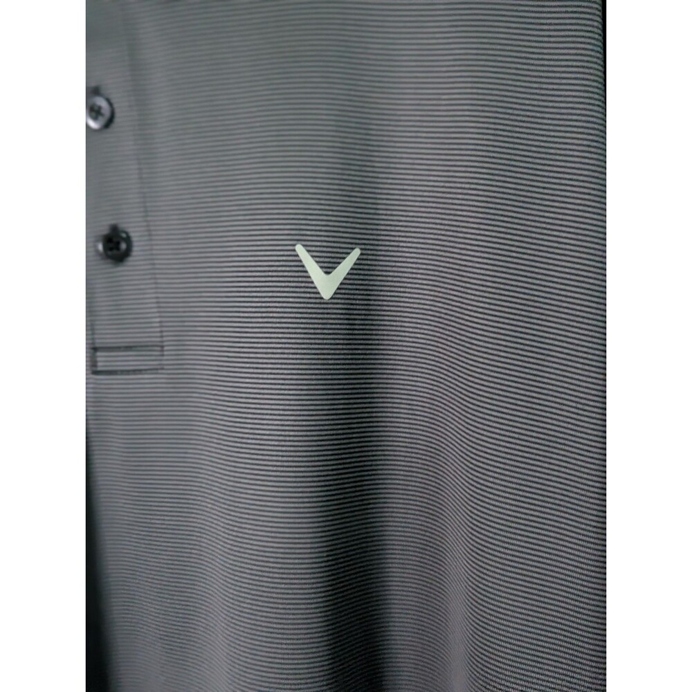LOT OF 2 Callaway Opti-Dri Golf Polo Mens Large S/S Gray White Logo Stretch - Picture 5 of 14